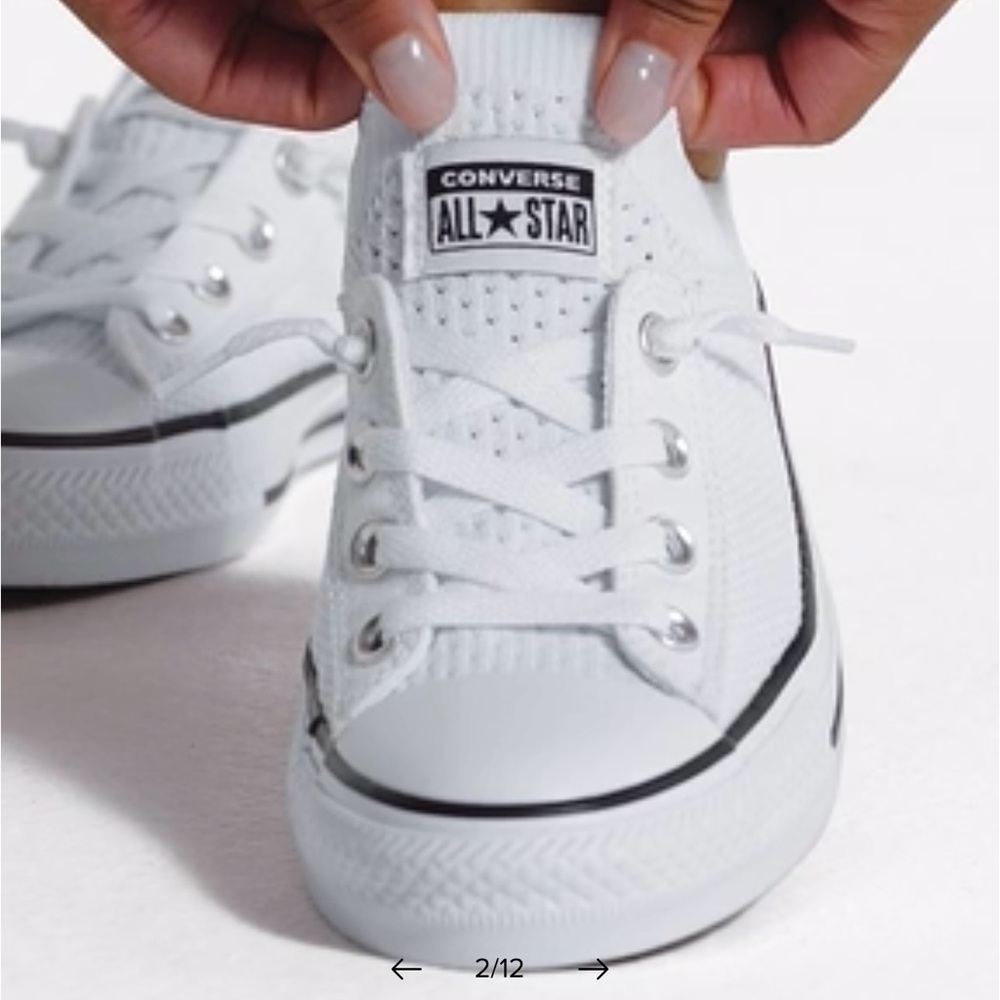Size 8, women’s white mesh converse worn 3-4 times.